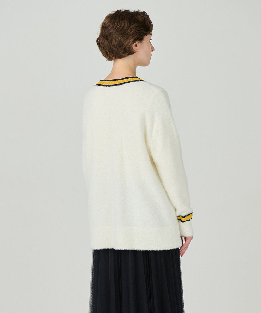 GRACE CONTINENTAL シャギーバイカラーニットカーディガン 