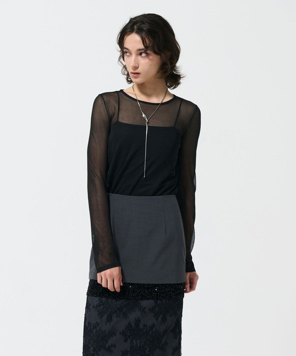 GRACE CONTINENTAL シアークルーニットトップ 