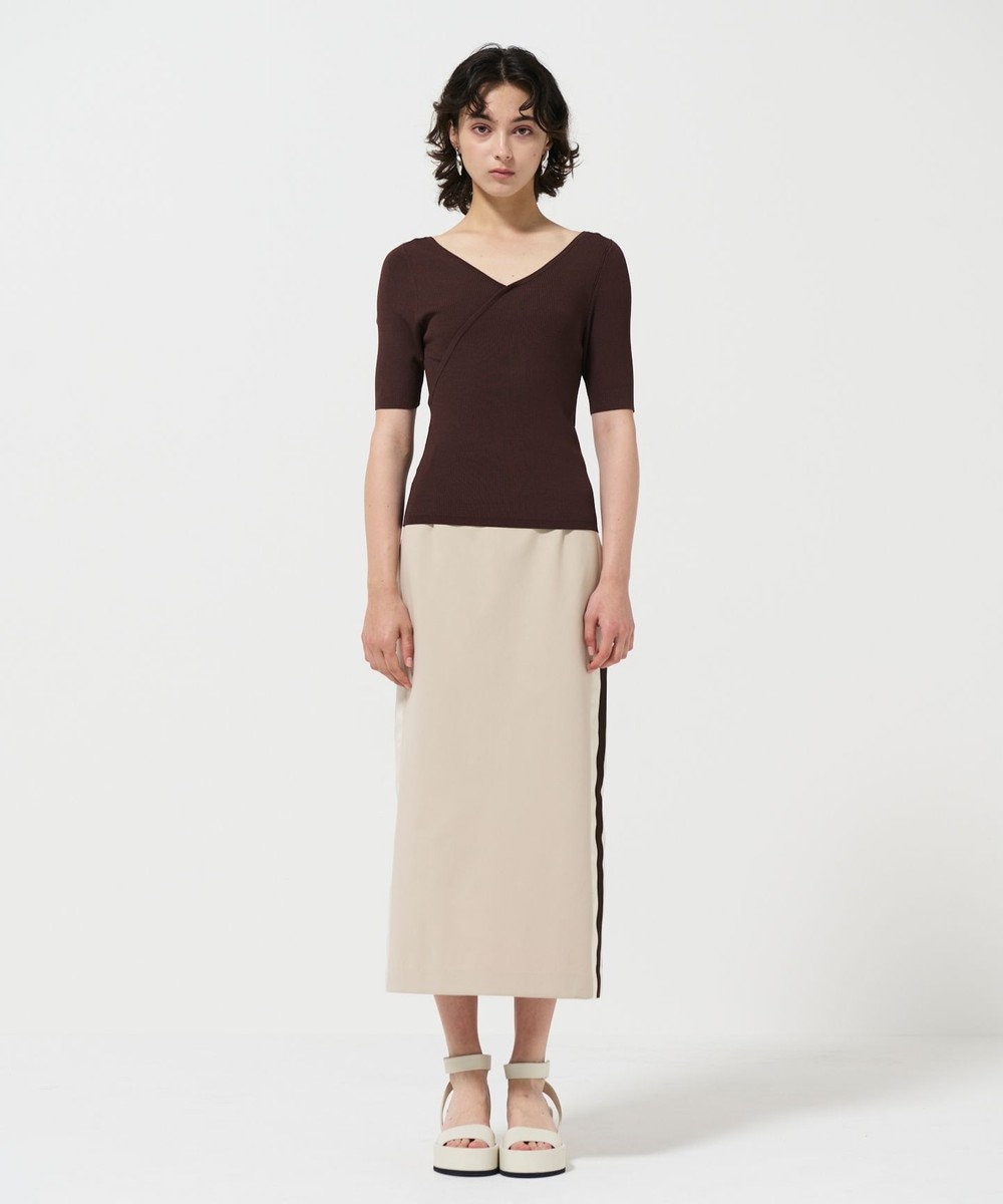 GRACE CONTINENTAL リブカシュクールニットトップ