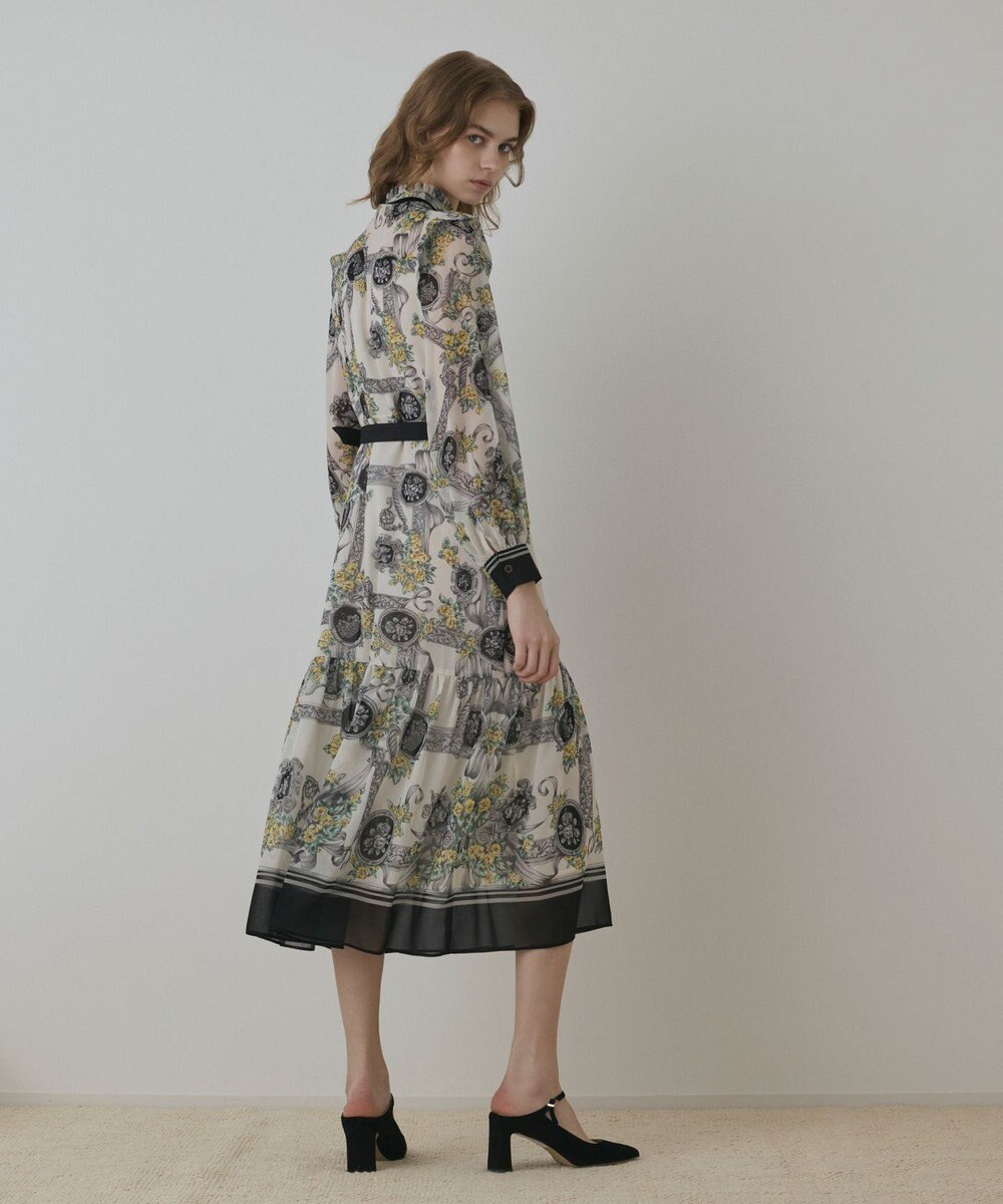 GRACE CONTINENTAL オーナメントフラワープリントワンピース 