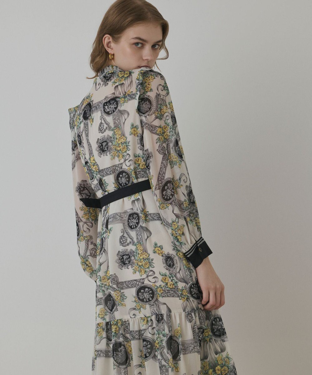 GRACE CONTINENTAL オーナメントフラワープリントワンピース 