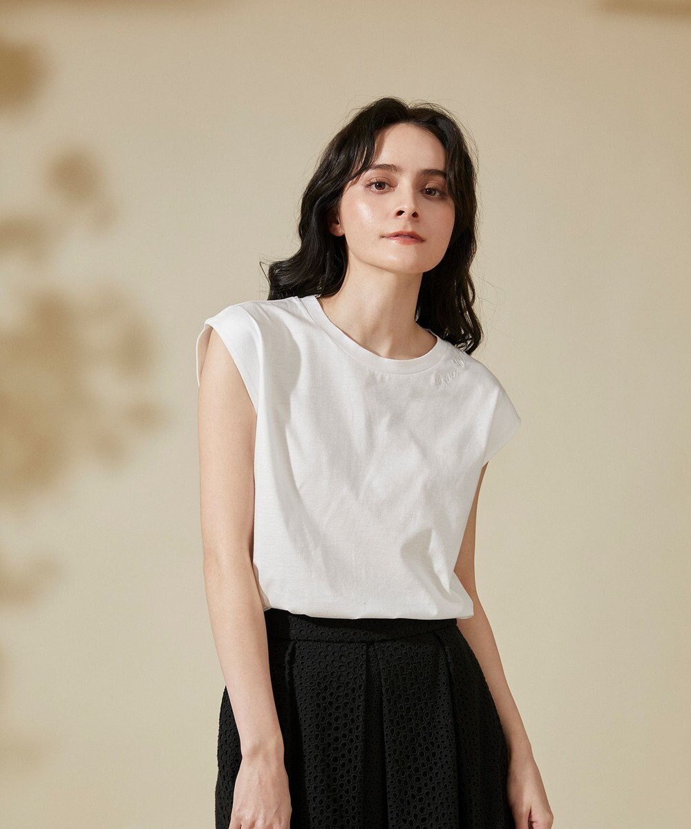 ネックロゴ刺繍ノースリーブ Grace Continental Grace Continental グレースコンチネンタル 通販 ネックロゴ刺繍ノースリーブ Grace Continental Grace Continental グレースコンチネンタル 通販