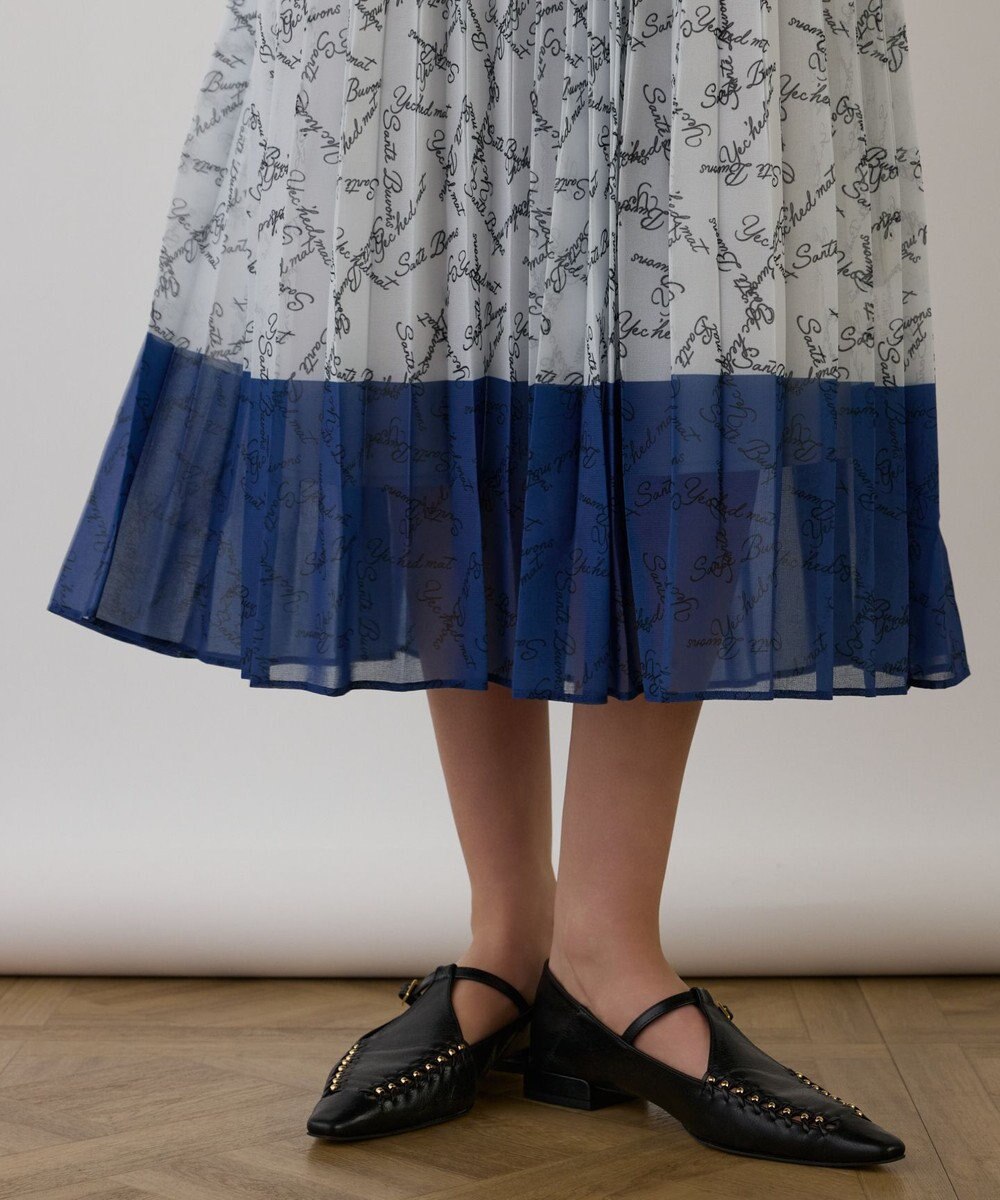 GRACE CONTINENTAL ボウタイプリーツプリントワンピース 