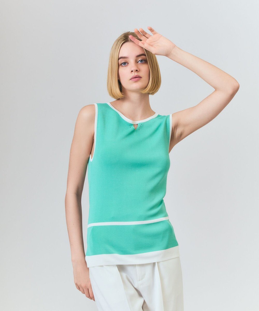 GRACE CONTINENTAL ラインニットノースリーブ