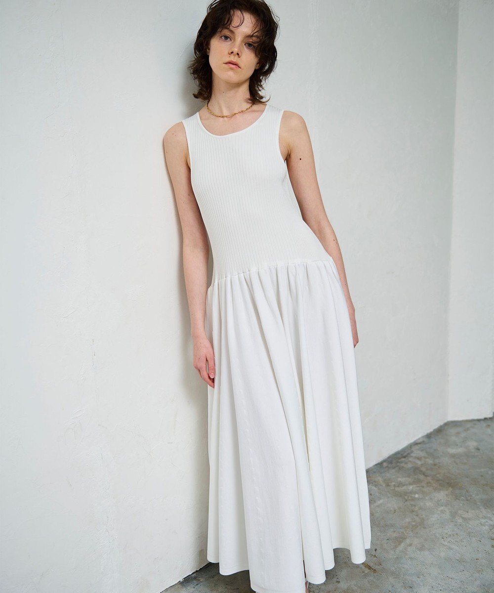 GRACE CONTINENTAL アメスリニットギャザーワンピース 