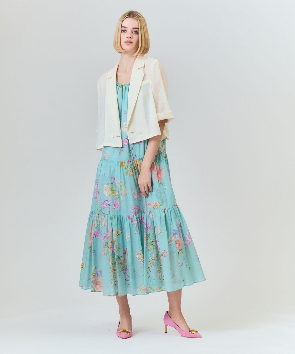 GRACE CONTINENTAL ボタニカルティアードドレス 