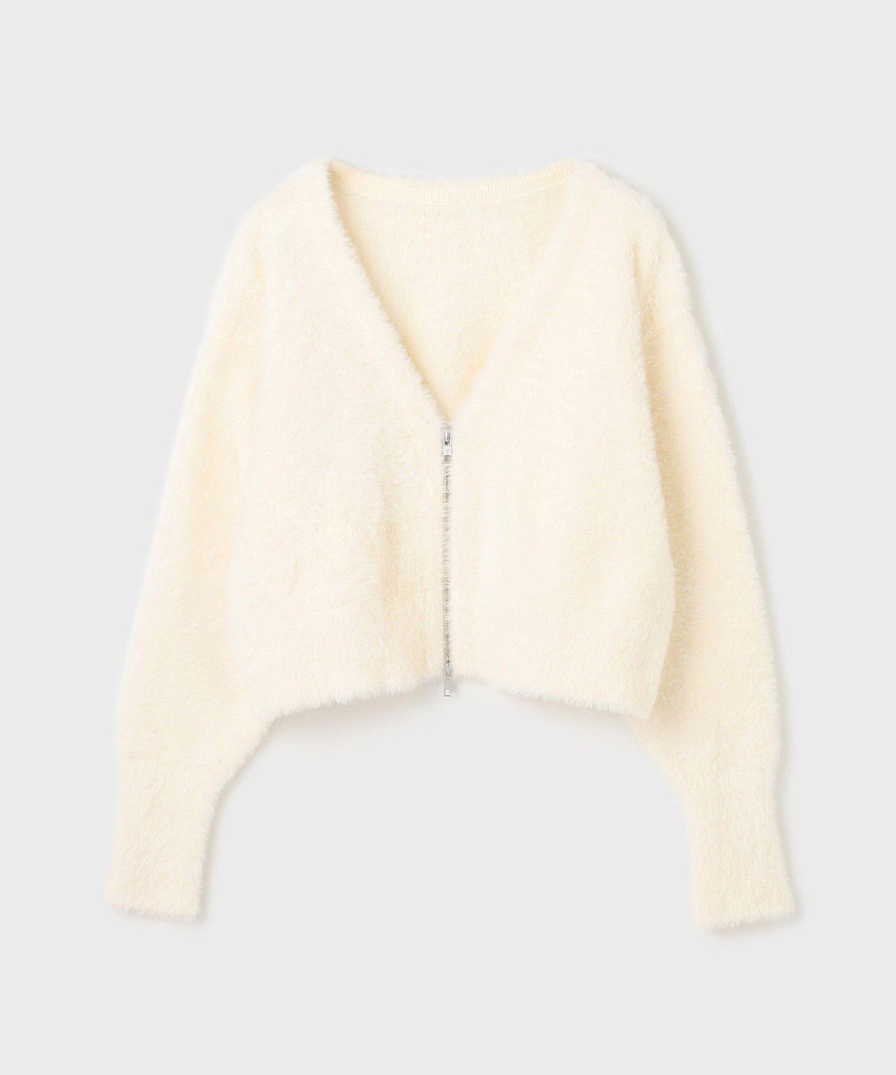 GRACE CONTINENTAL フェザーzipニットカーディガン 