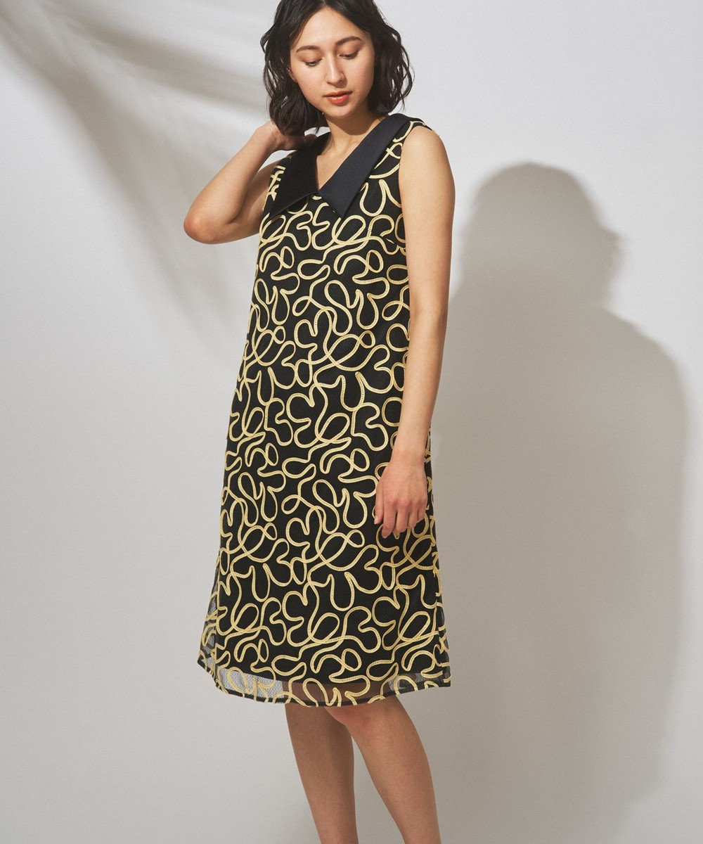コードキカ刺繍ドレス, ベージュ, 36