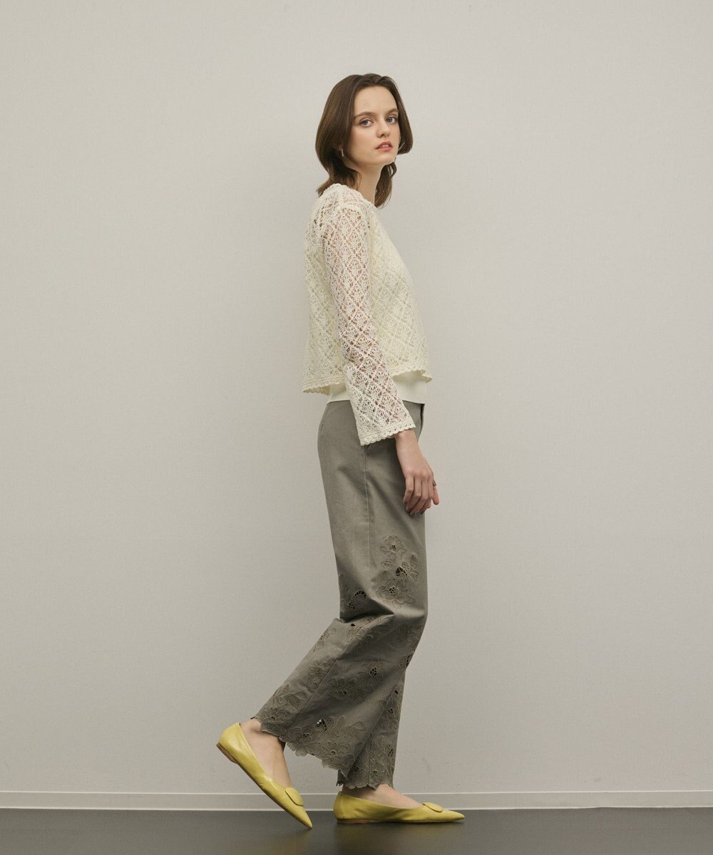 GRACE CONTINENTAL レースフレアスリーブトップ 