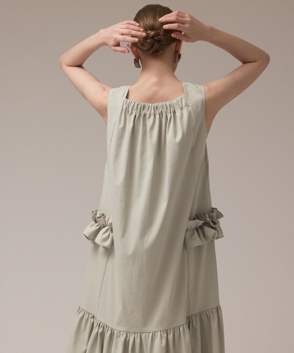 GRACE CONTINENTAL サイドフリルタフタワンピース