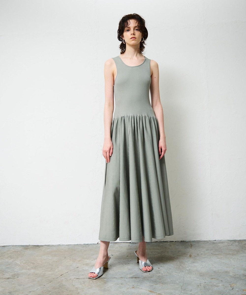 GRACE CONTINENTAL アメスリニットギャザーワンピース