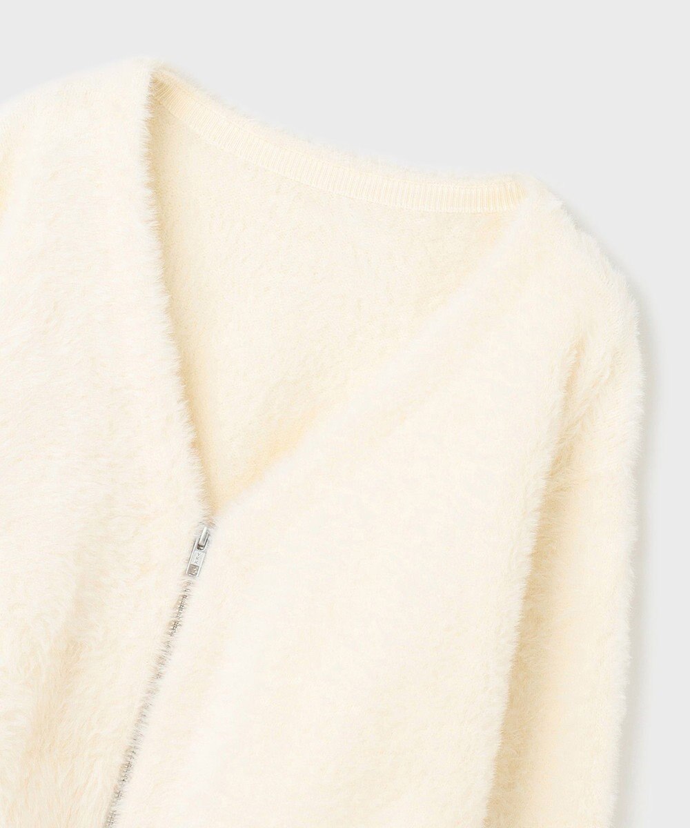 GRACE CONTINENTAL フェザーzipニットカーディガン 