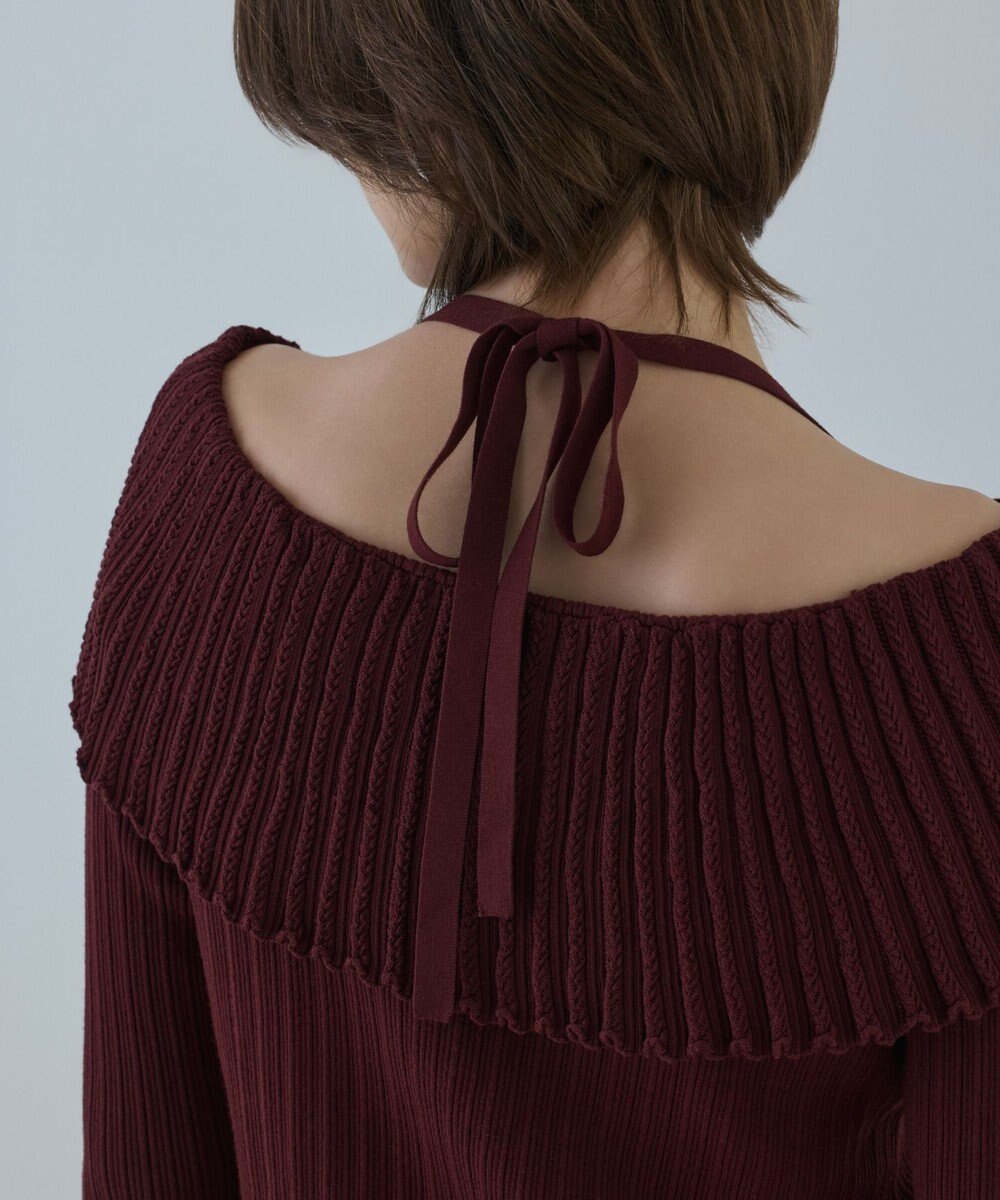 GRACE CONTINENTAL アイレットフレアニットトップ 