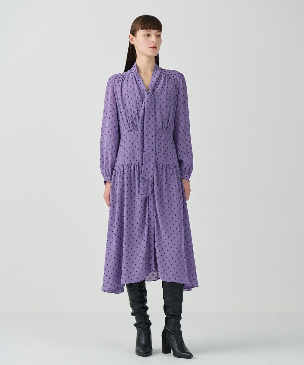 GRACE CONTINENTAL ドットラメジャガードドレス