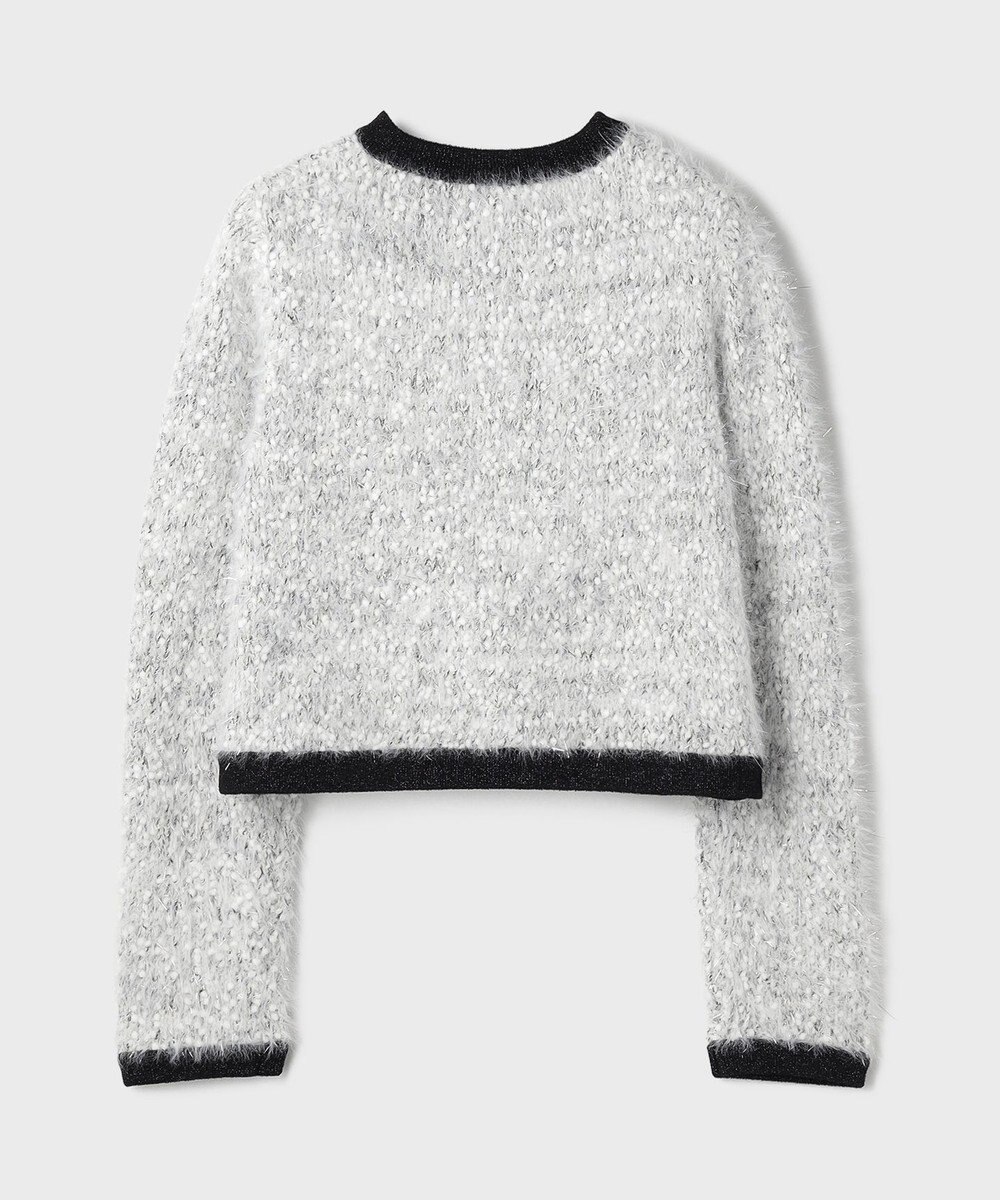 GRACE CONTINENTAL ノーカラーフェザーニットカーディガン 