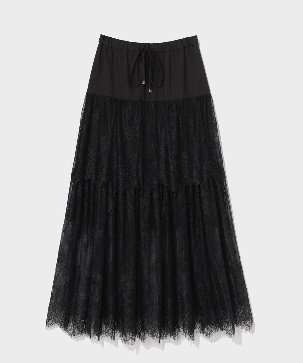 GRACE CONTINENTAL レース切替ティアードスカート 