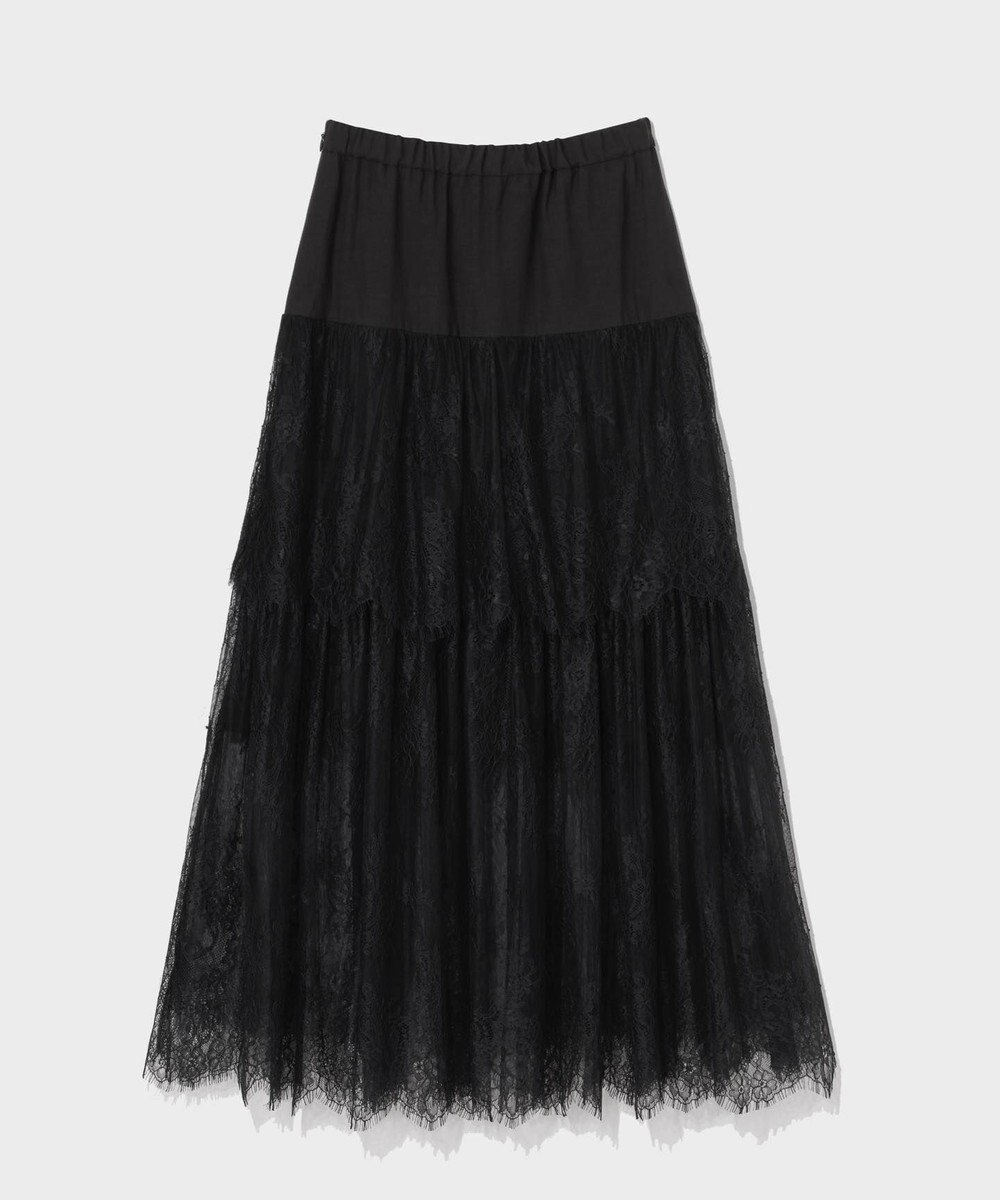 GRACE CONTINENTAL レース切替ティアードスカート 