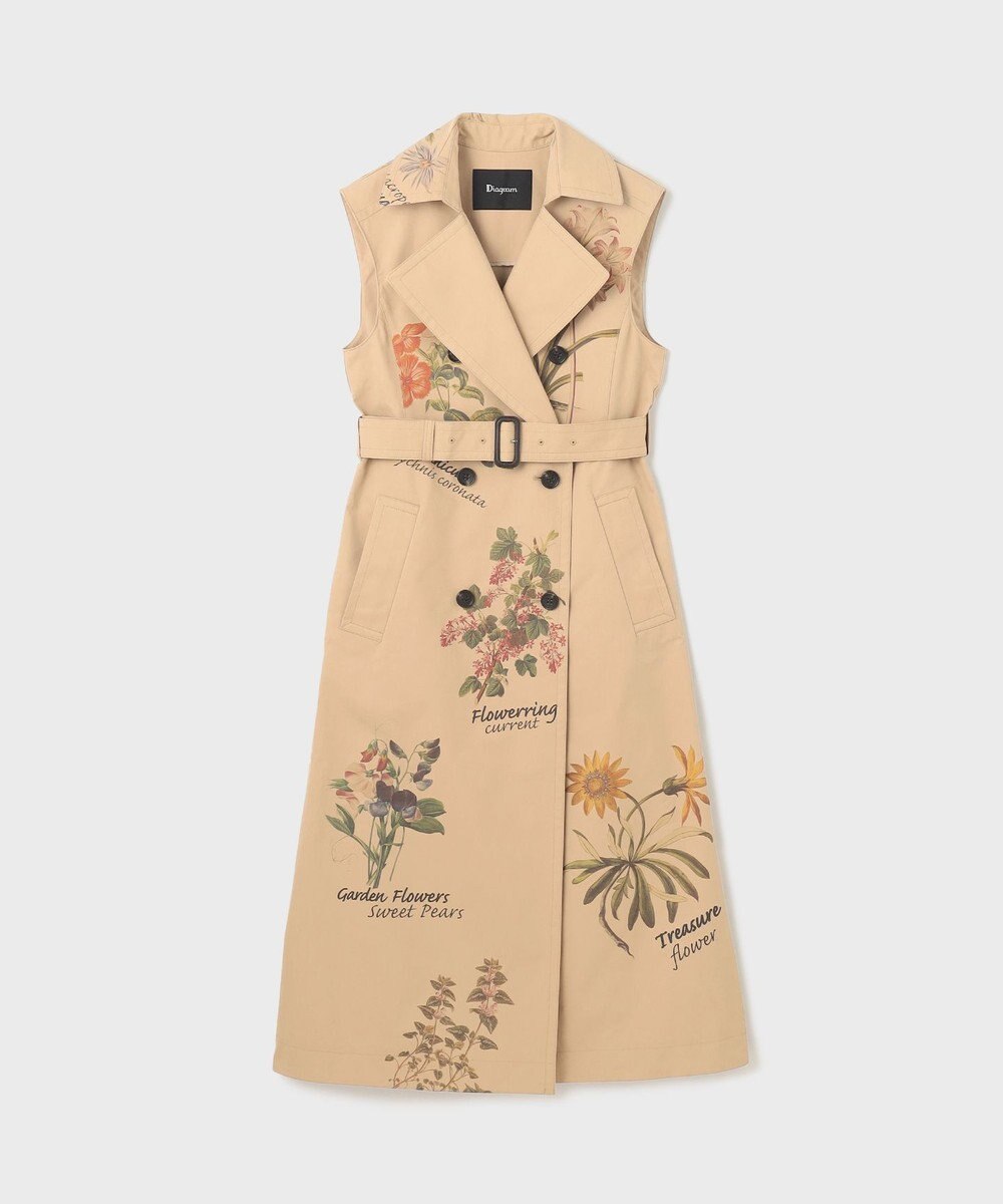 GRACE CONTINENTAL プリントトレンチワンピース 