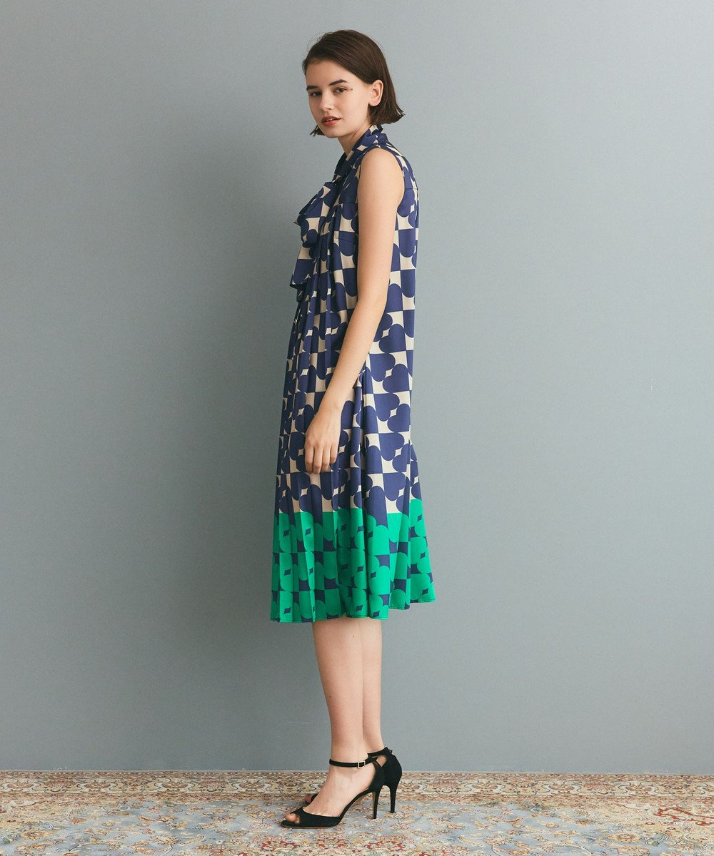 極美品☆ボウタイタイトワンピース アニマルドット柄ボウタイワンピ―ス(505004502) | AND COUTURE