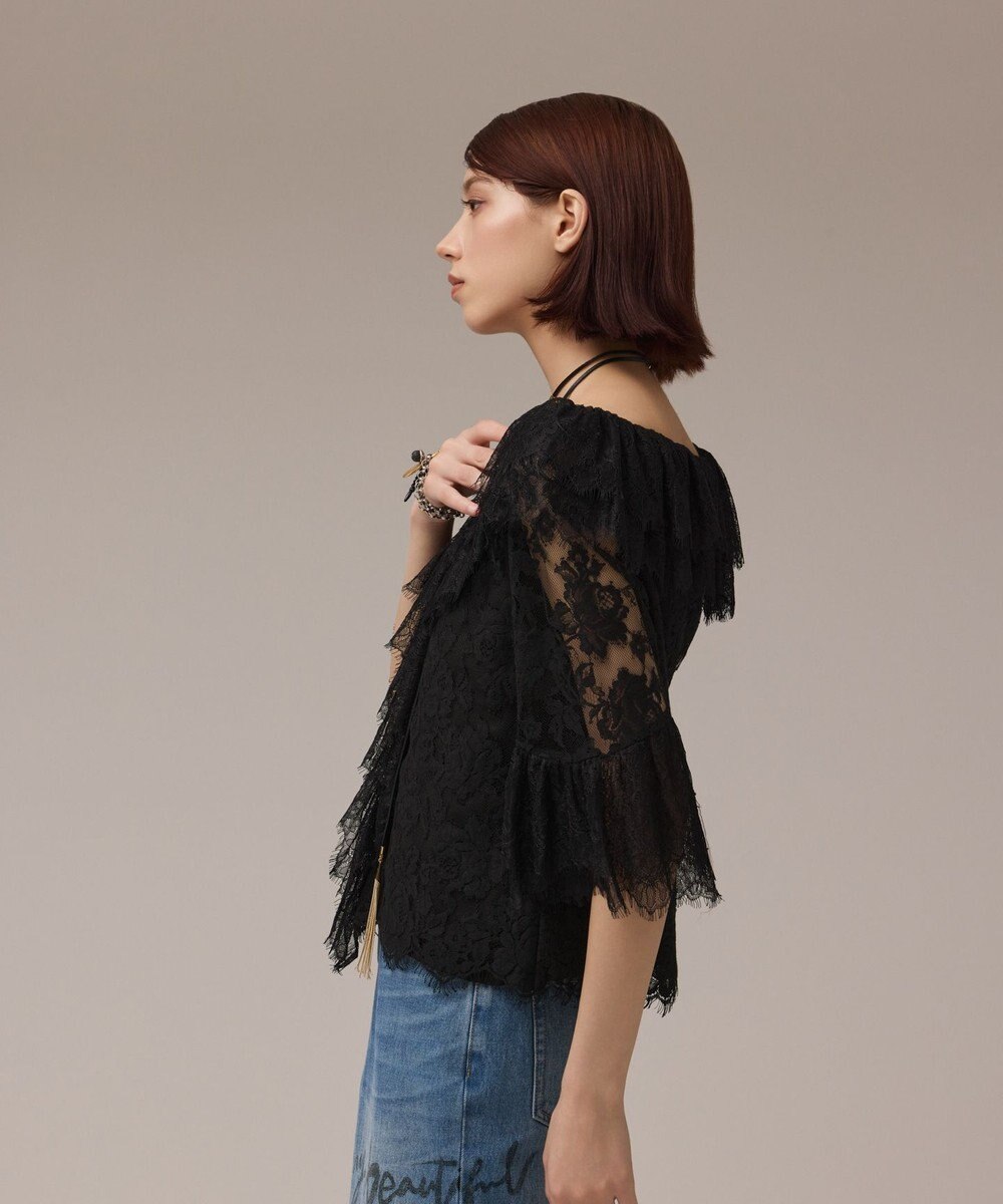 GRACE CONTINENTAL レースコンビフリルブラウス