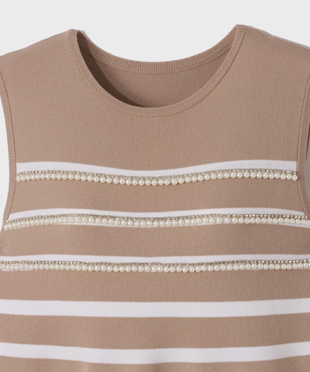 GRACE CONTINENTAL ボーダーパールワンピース 