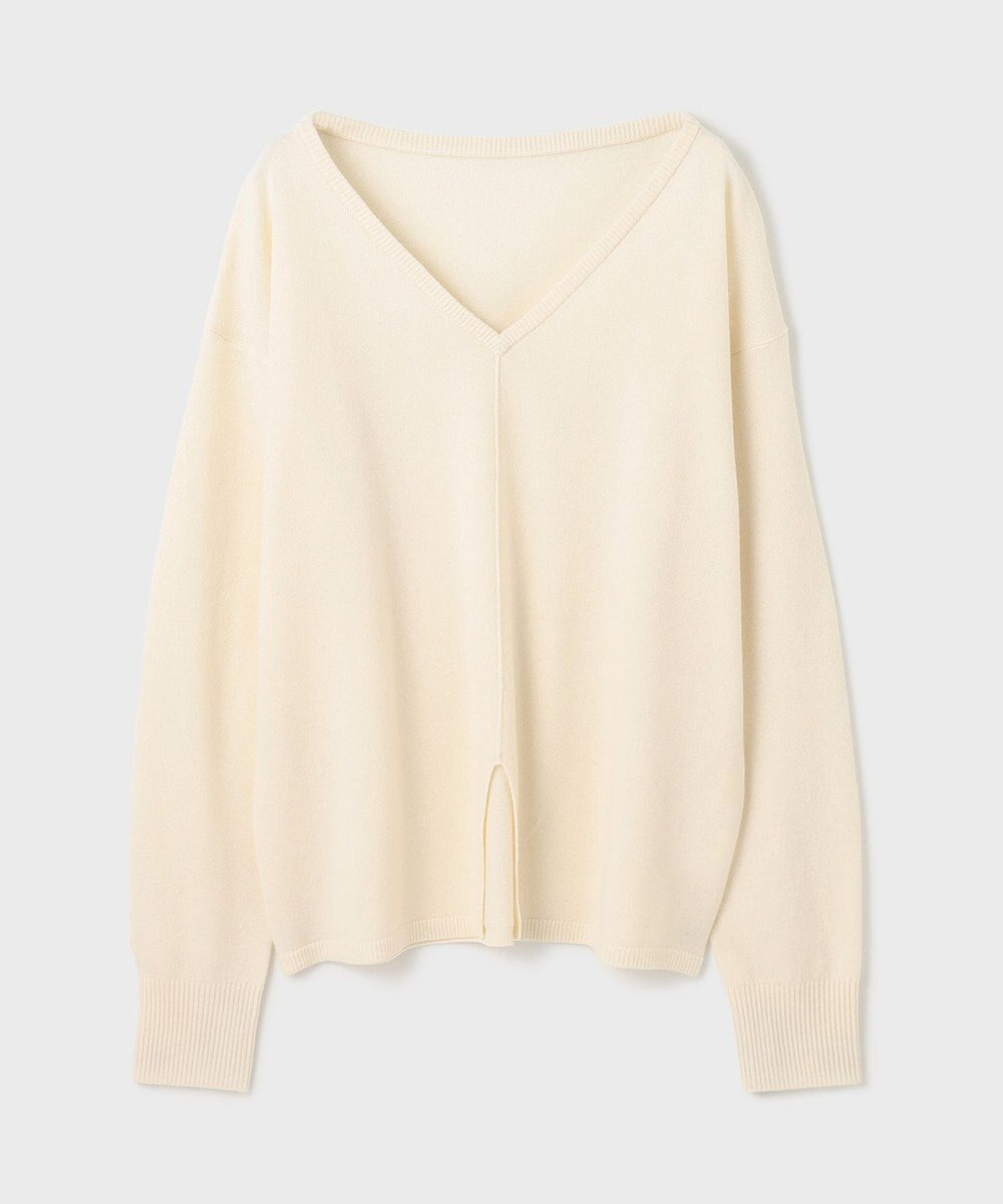 GRACE CONTINENTAL ウールVネックニットトップ 