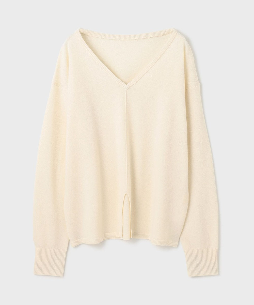 GRACE CONTINENTAL ウールVネックニットトップ