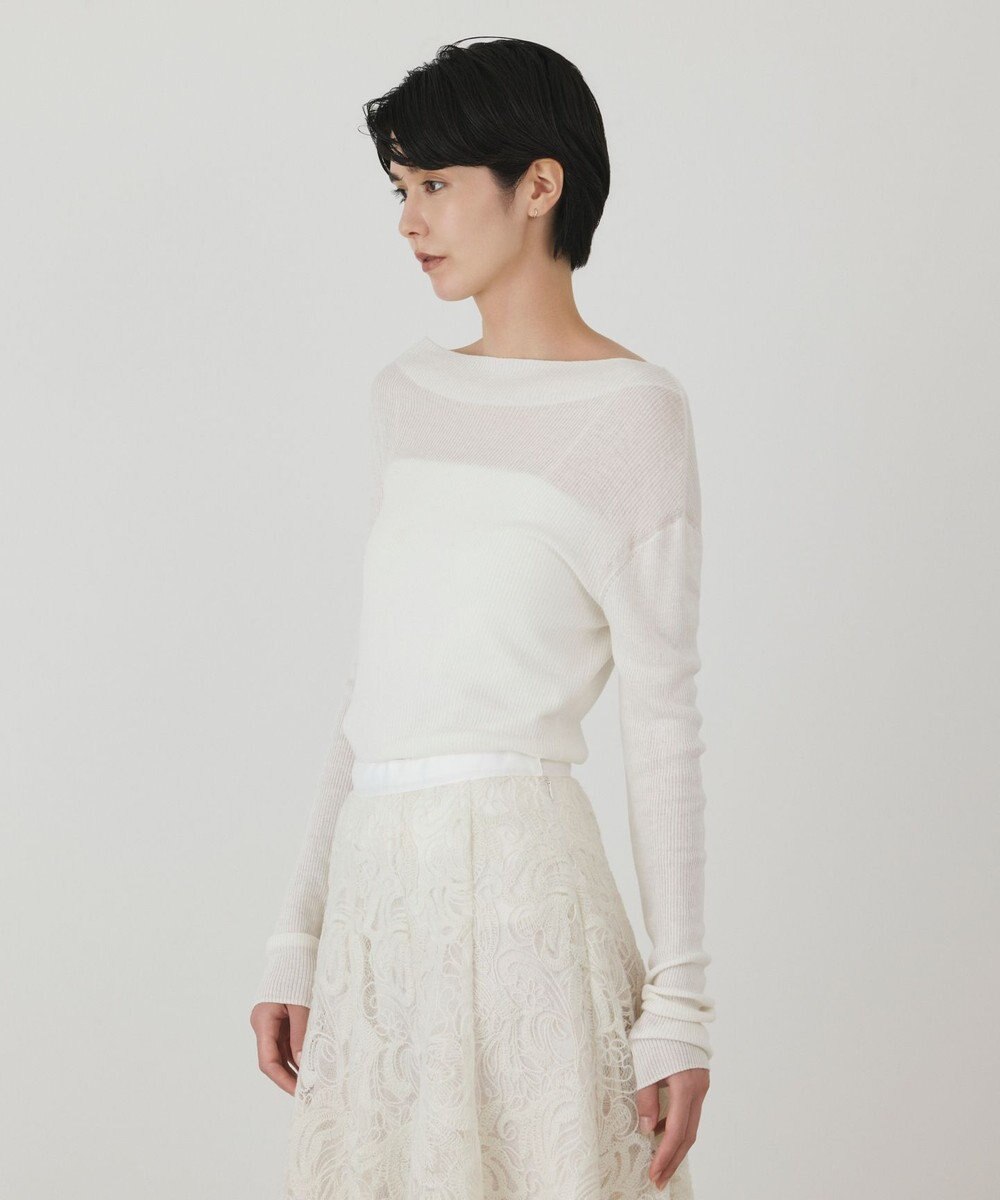 GRACE CONTINENTAL アシメリブニットトップ 