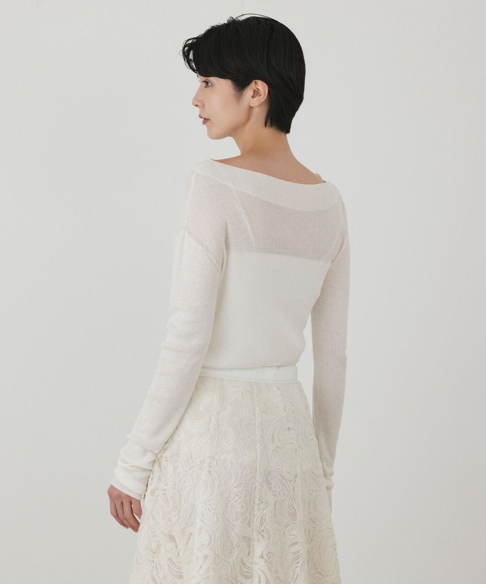 GRACE CONTINENTAL アシメリブニットトップ 