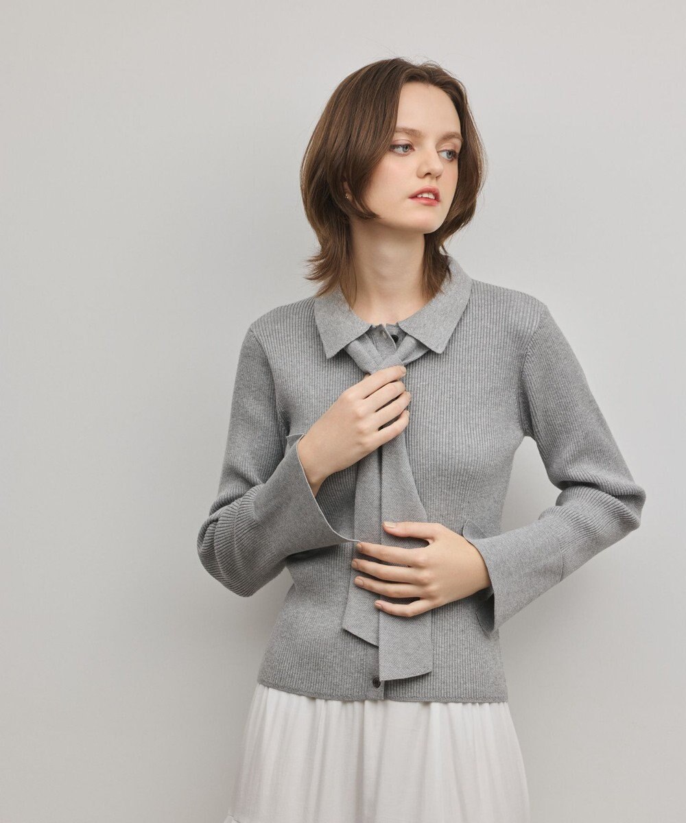 GRACE CONTINENTAL リブシャツニットトップ 