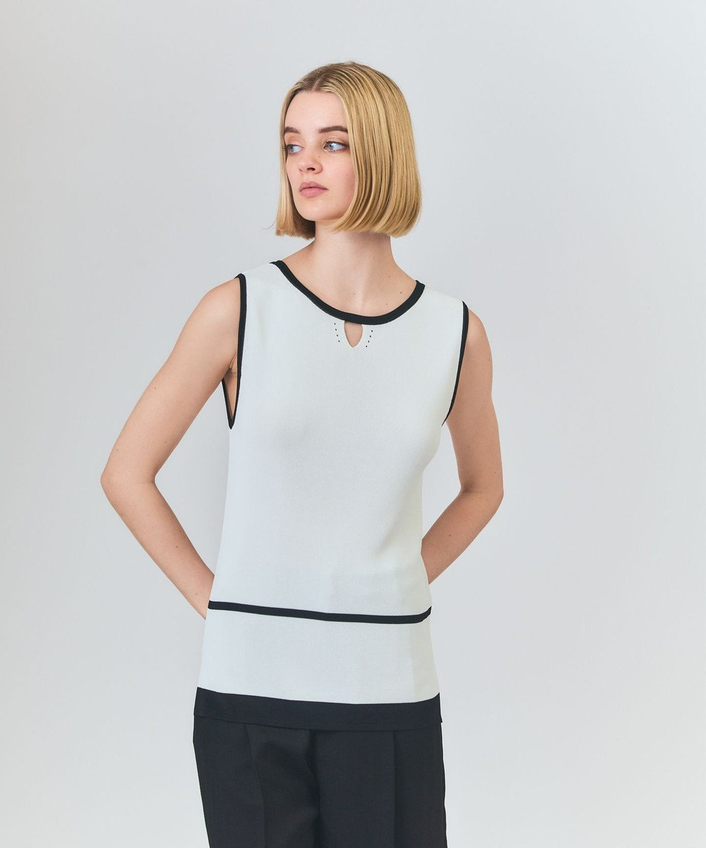 GRACE CONTINENTAL ラインニットノースリーブ