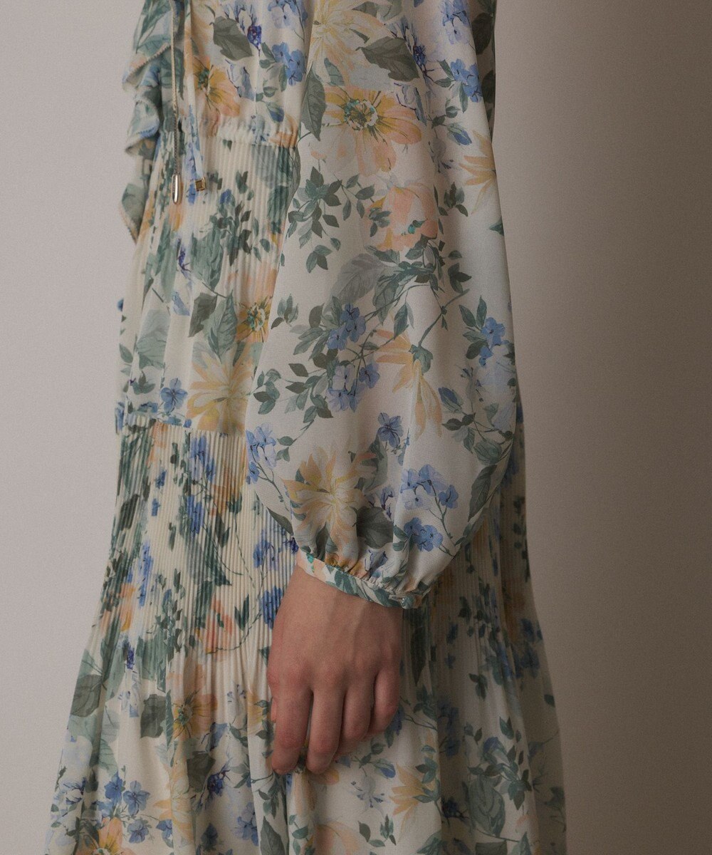 GRACE CONTINENTAL フラワープリントカフタンドレス 