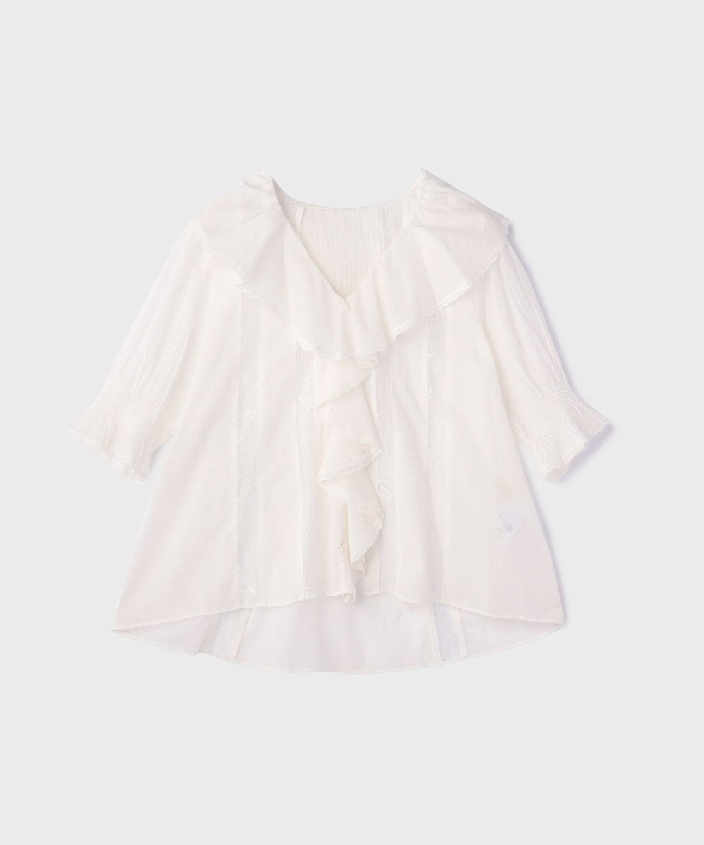 GRACE CONTINENTAL コットンフリルカラーブラウス
