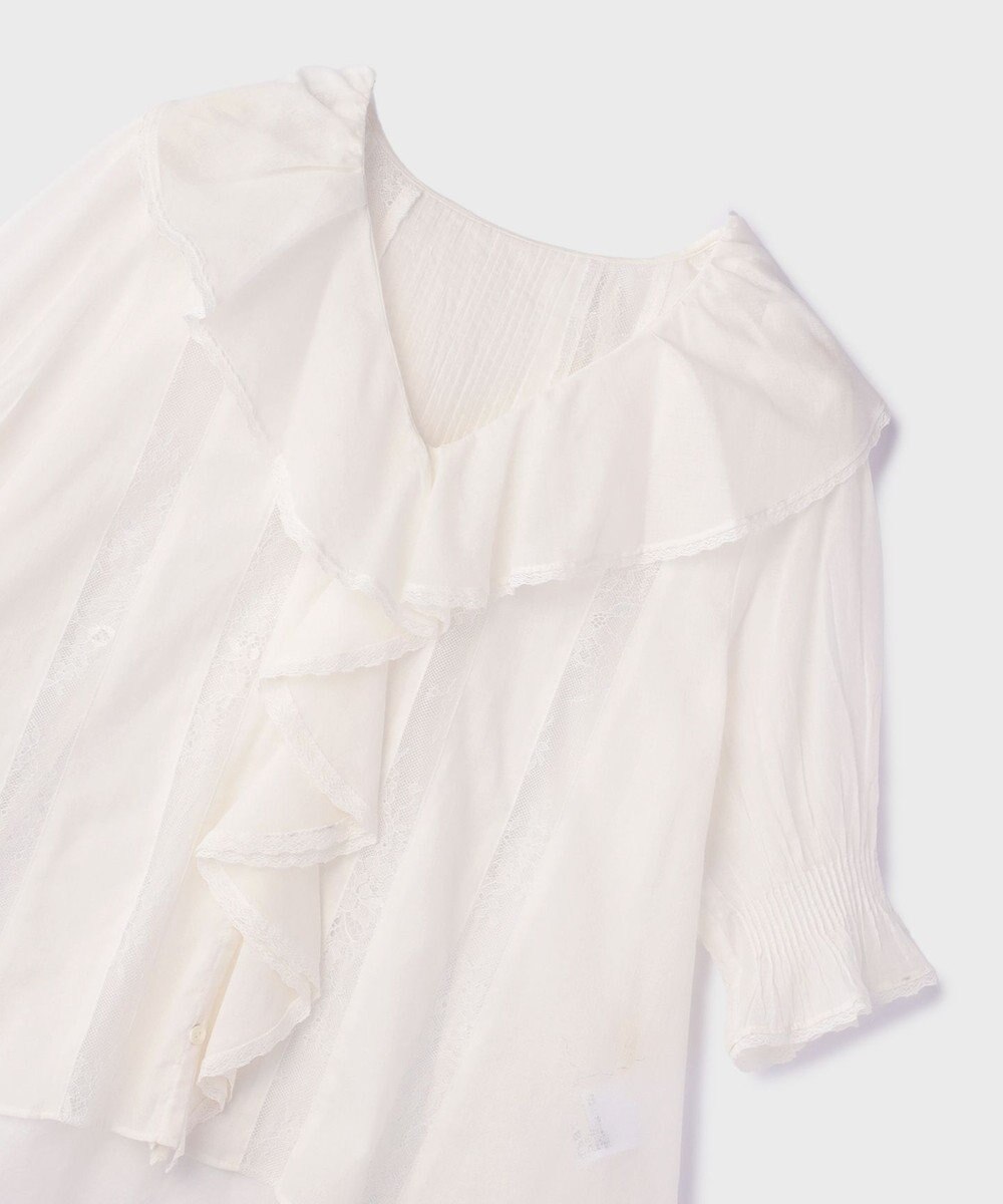 GRACE CONTINENTAL コットンフリルカラーブラウス