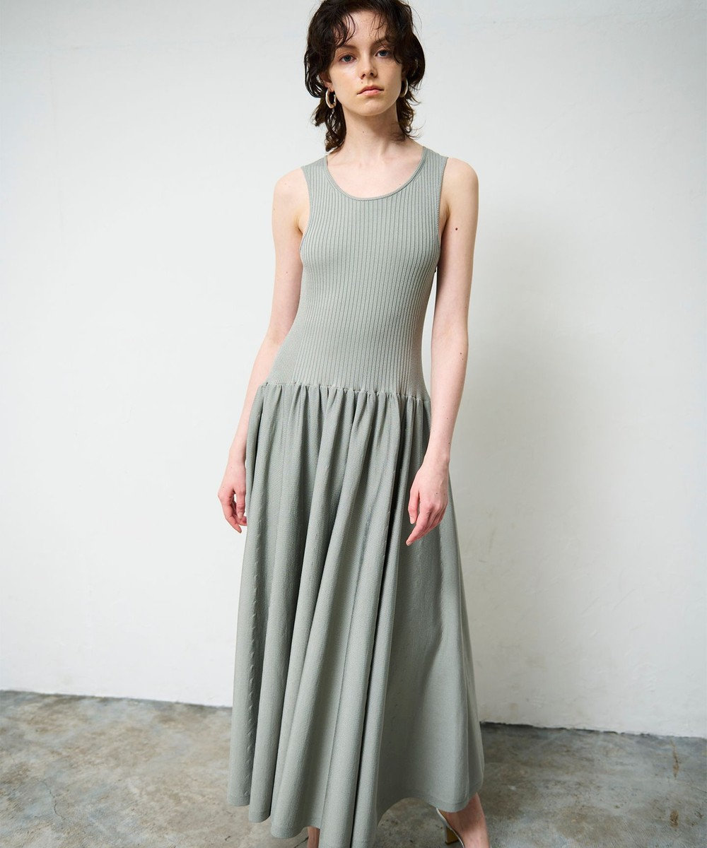 GRACE CONTINENTAL アメスリニットギャザーワンピース
