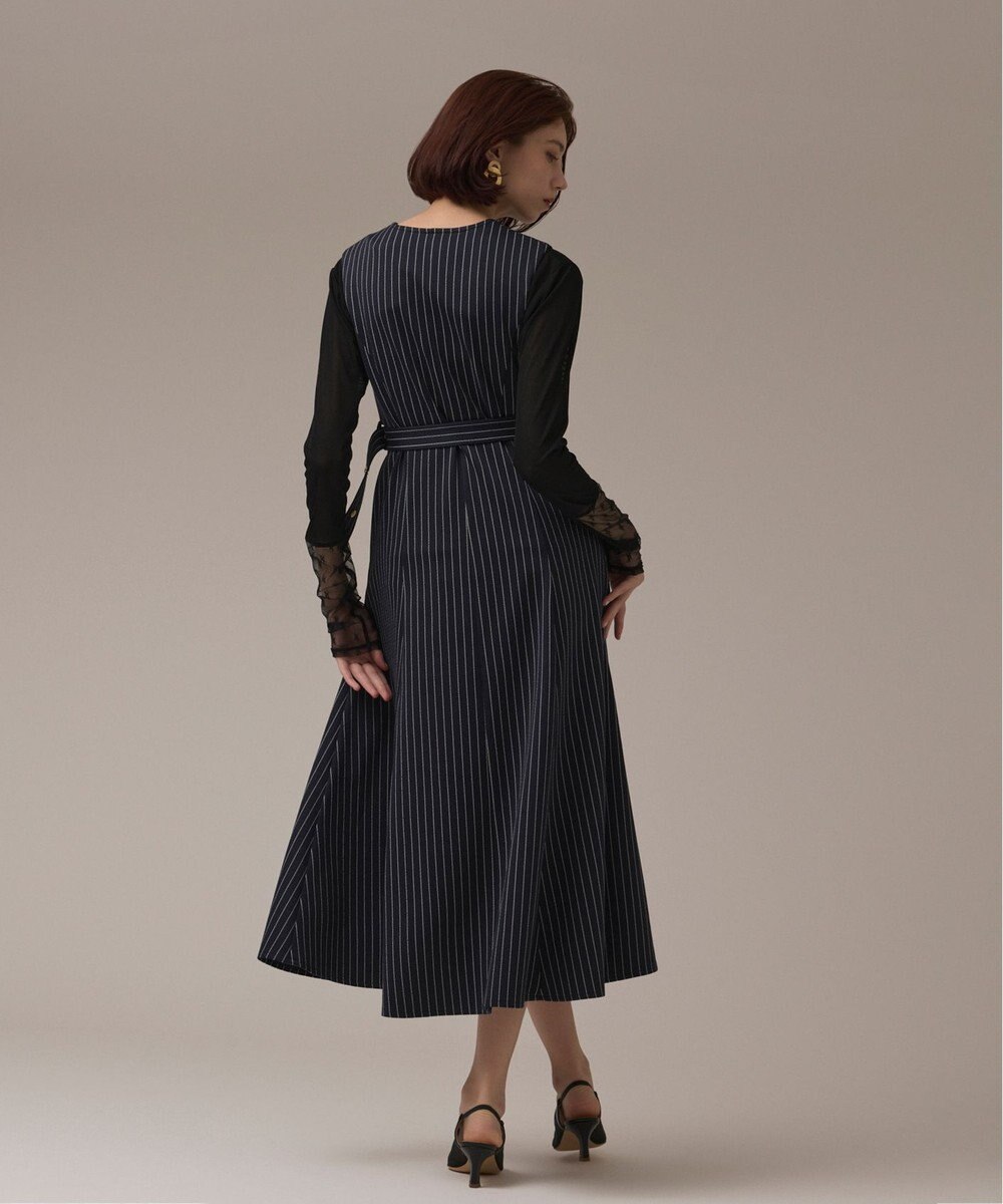 GRACE CONTINENTAL ストライプジャージワンピース 