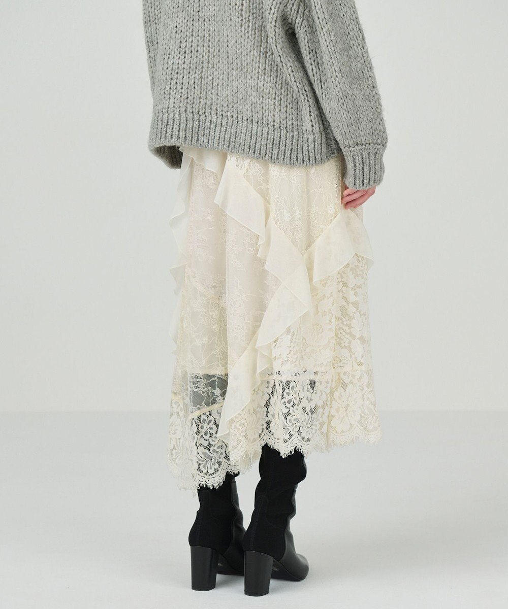 GRACE CONTINENTAL シフォントリミングレーススカート 