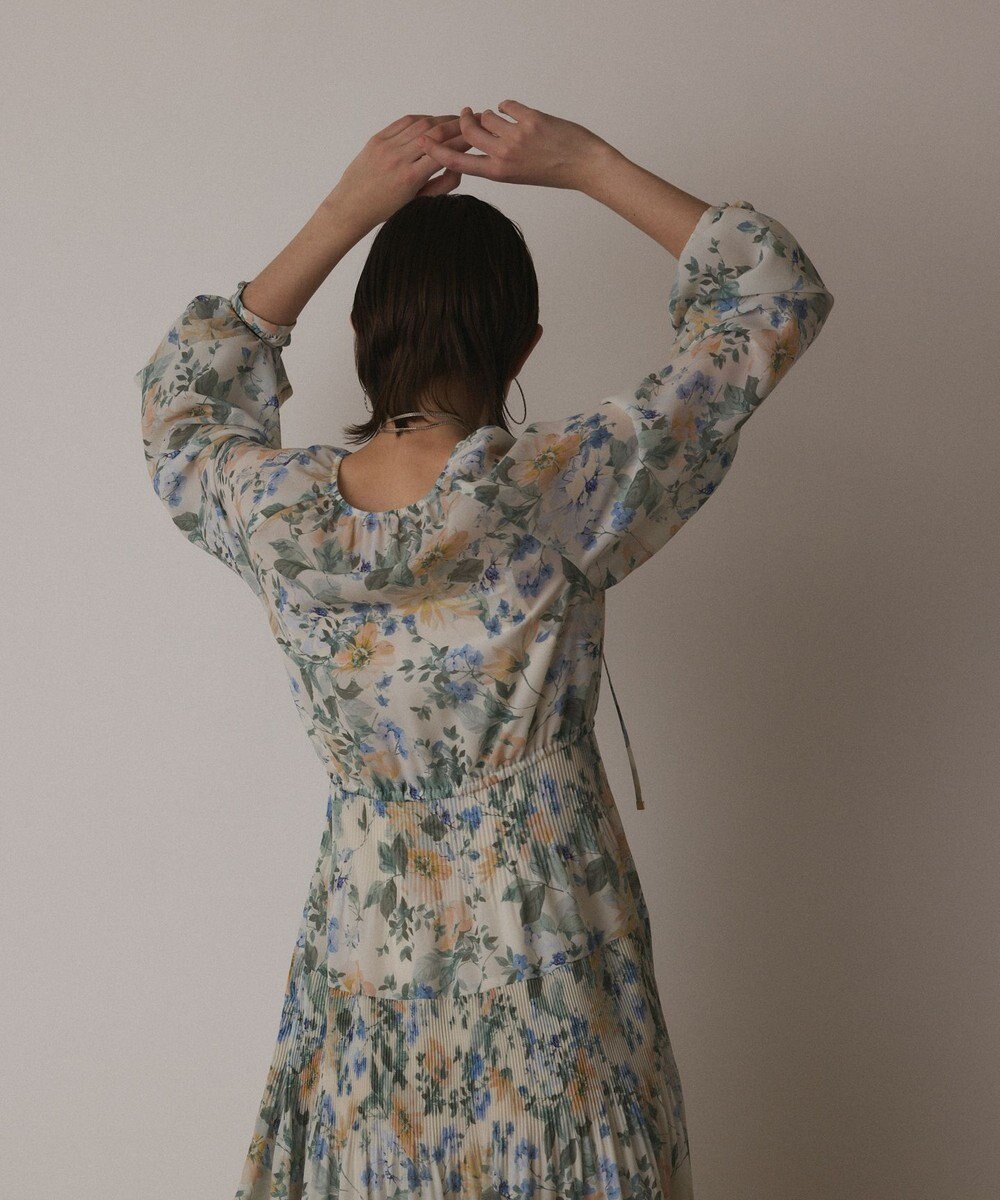 GRACE CONTINENTAL フラワープリントカフタンドレス