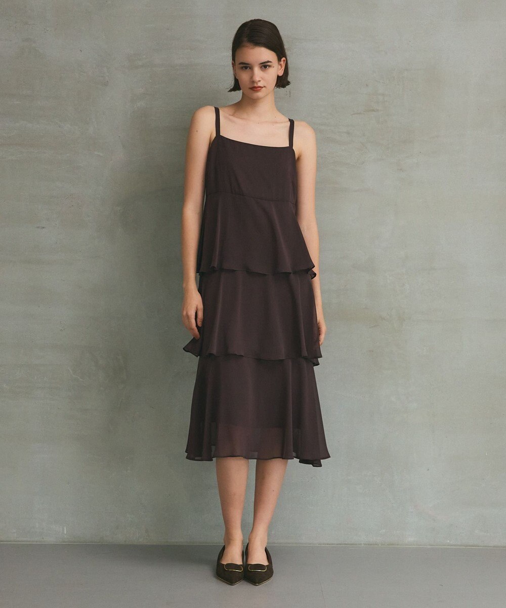 GRACE CONTINENTAL シフォンケープドレス 