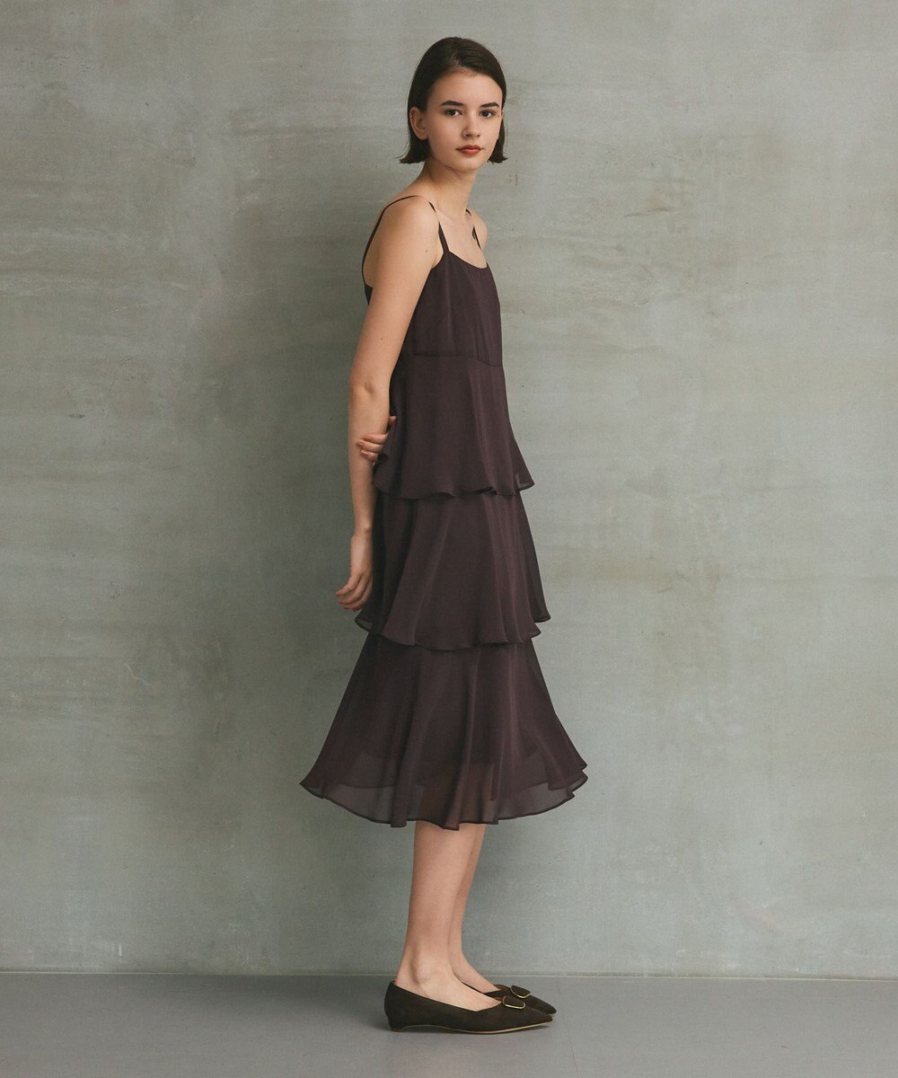 GRACE CONTINENTAL シフォンケープドレス 