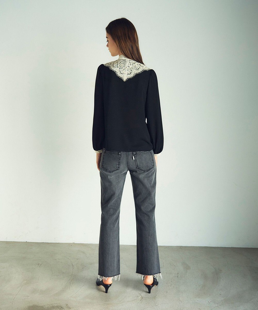 GRACE CONTINENTAL バイカラーレースブラウス 