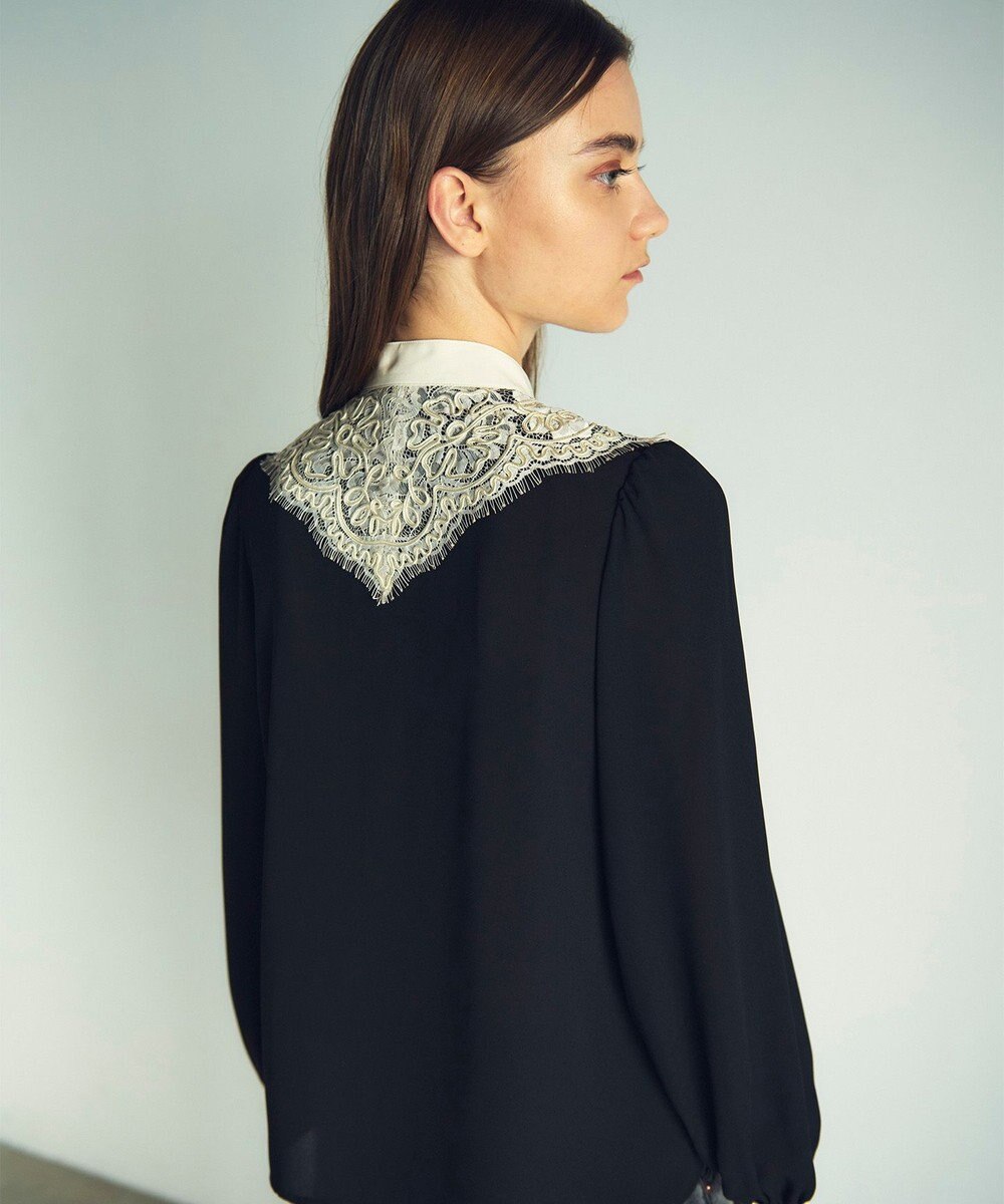 GRACE CONTINENTAL バイカラーレースブラウス 