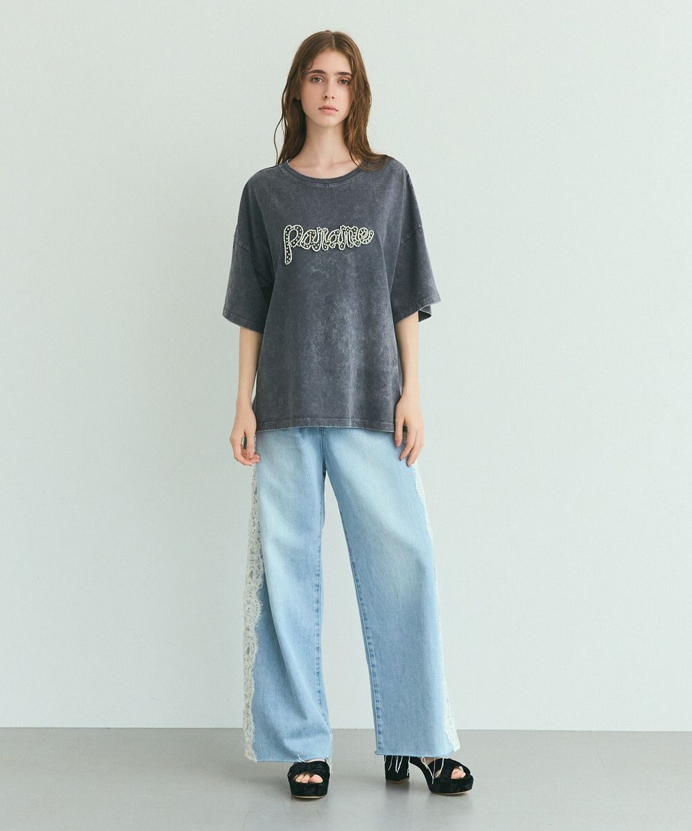 GRACE CONTINENTAL ピグメントTシャツ チャコール