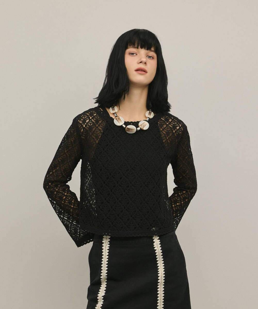 GRACE CONTINENTAL レースフレアスリーブトップ 