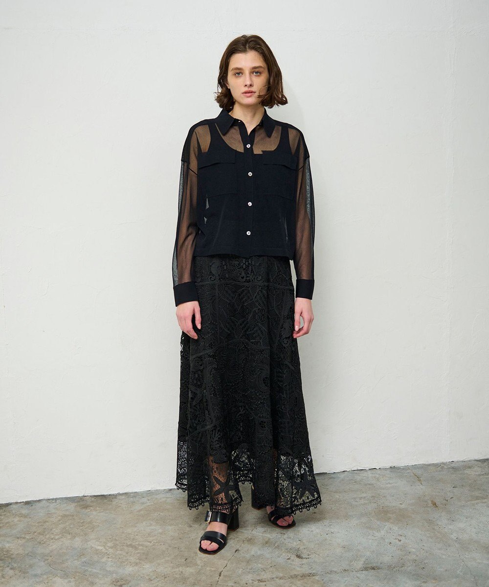 GRACE CONTINENTAL ケミカルレースパッチワークスカート