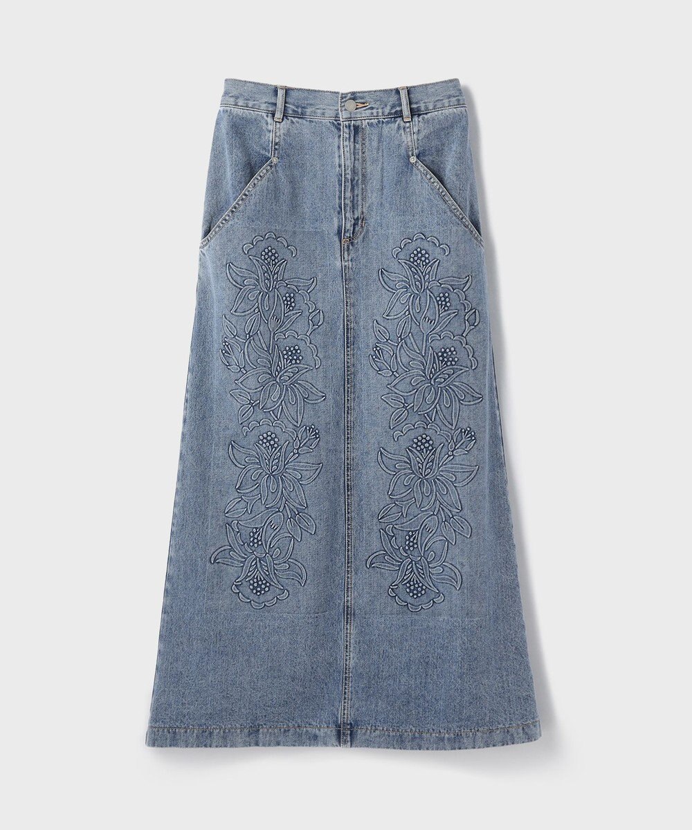 GRACE CONTINENTAL エンボスデニムスカート 