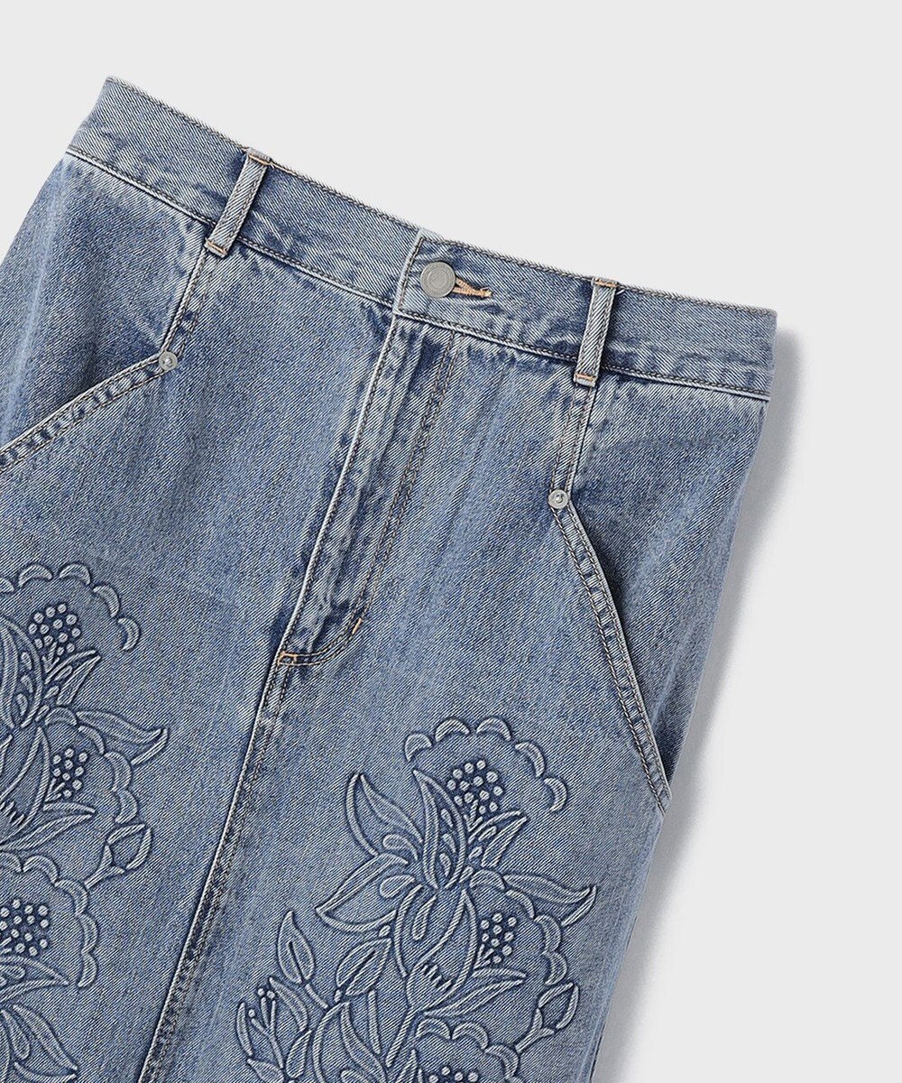 GRACE CONTINENTAL エンボスデニムスカート 