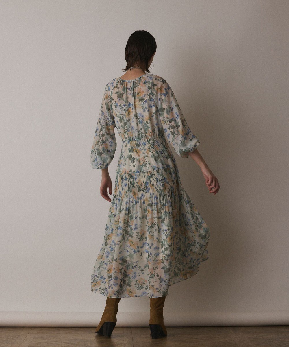 GRACE CONTINENTAL フラワープリントカフタンドレス