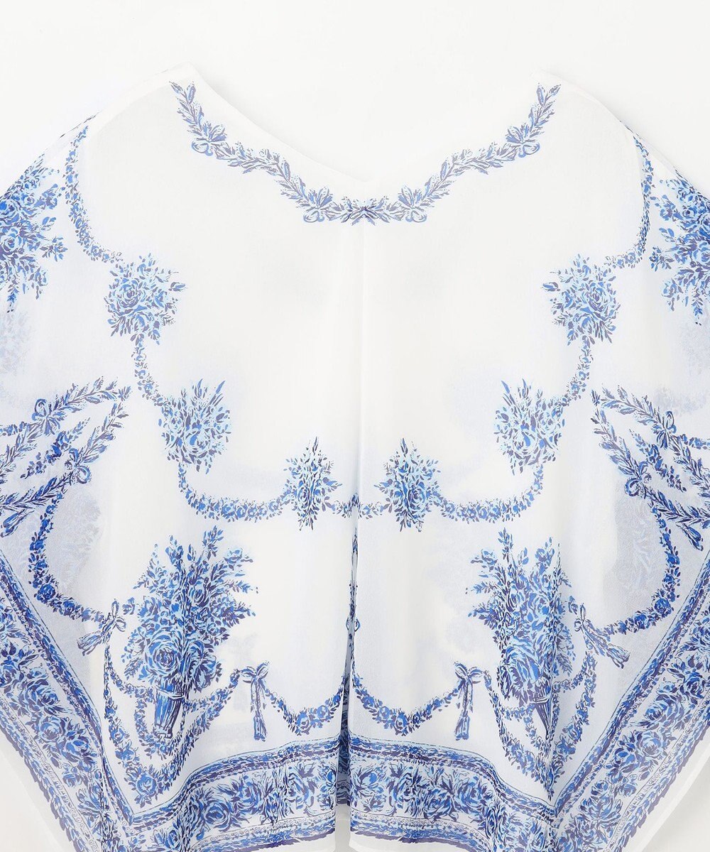 GRACE CONTINENTAL スカーフプリントポンチョトップ