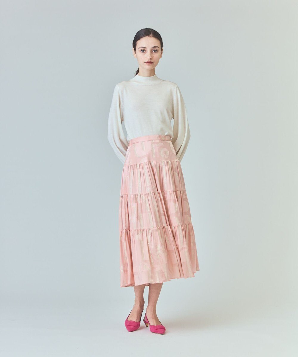 GRACE CONTINENTAL ラメジャガードサテンスカート 